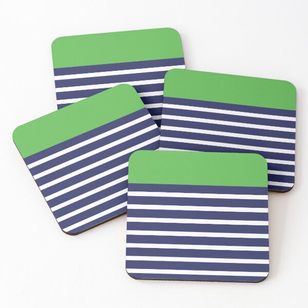 Item preview, Nautical Stripes Green/Navy designed and sold by Tevi Woehl.
