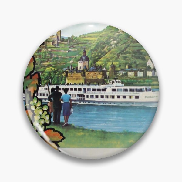 Item preview, Rhine Cruise retro poster designed and sold by CorasPosters.