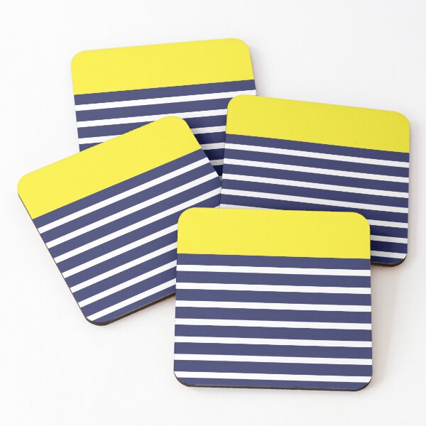 Item preview, Nautical Stripes Yellow/Navy designed and sold by Tevi Woehl.