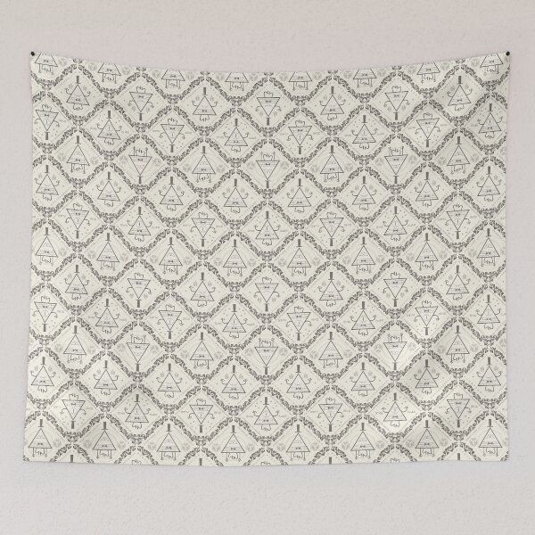 Item preview, BILL CIPHER Gravity Falls wallpaper pattern white designed and sold by cibokilley.