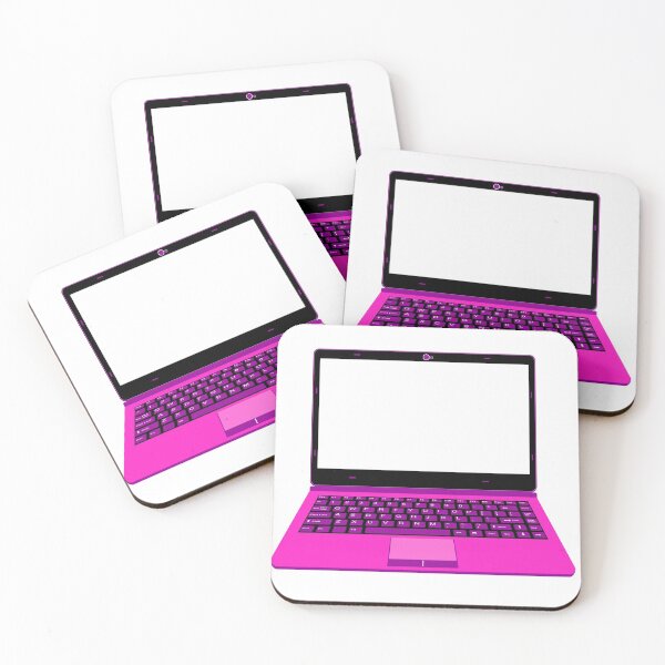 Item preview, realistic laptop vector illustration in pink and purple color designed and sold by asep sarifudin.
