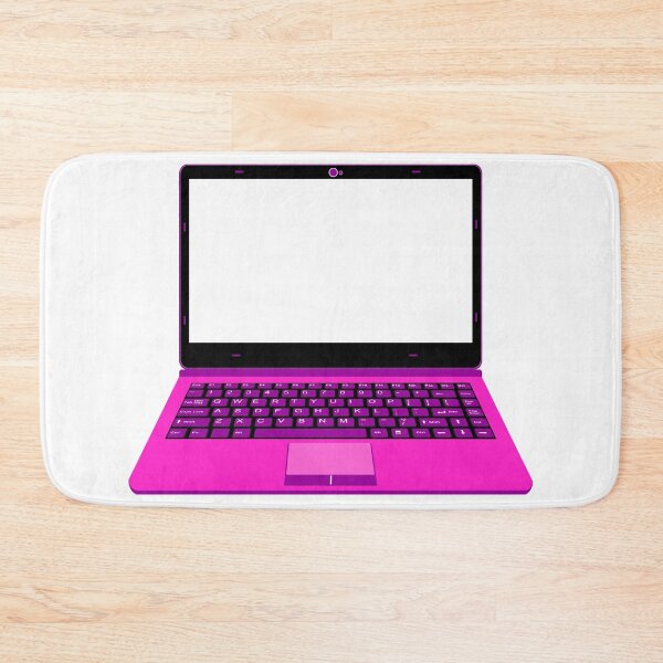 Item preview, realistic laptop vector illustration in pink and purple color designed and sold by asep sarifudin.