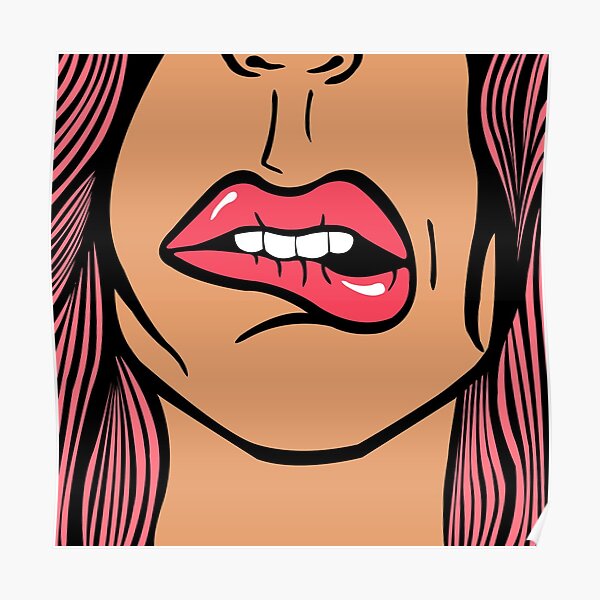 Lip Biting Posters for Sale | Redbubble