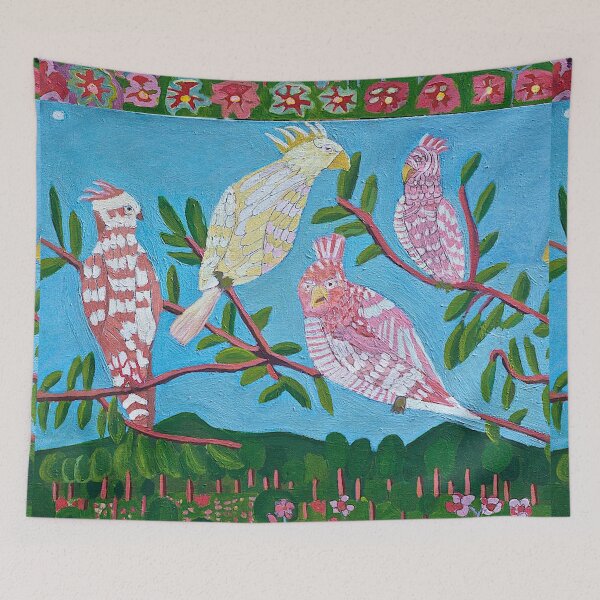 Item preview, White Cockatoos Galahs Australian Bird Art designed and sold by Zion Levy Stewart.