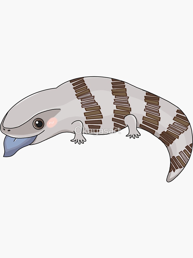 Thumbnail 3 of 3, Sticker, Eastern blue tongue skin lizard designed and sold by Okayasart.