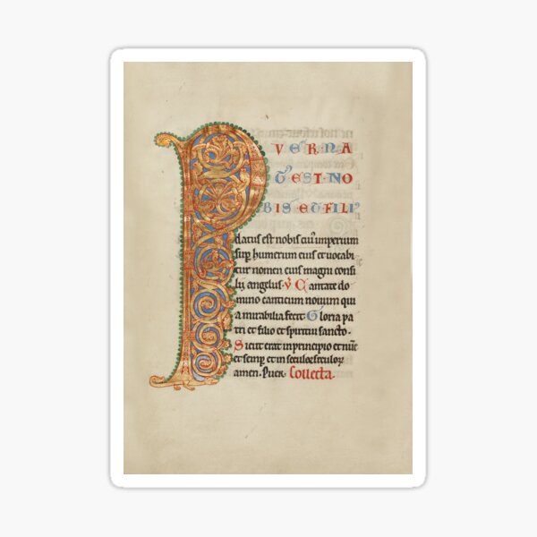 Artikel-Vorschau von Beleuchtetes Manuskript - Bewohntes Initial P (1180 AD), designt und verkauft von SexyCodicology.