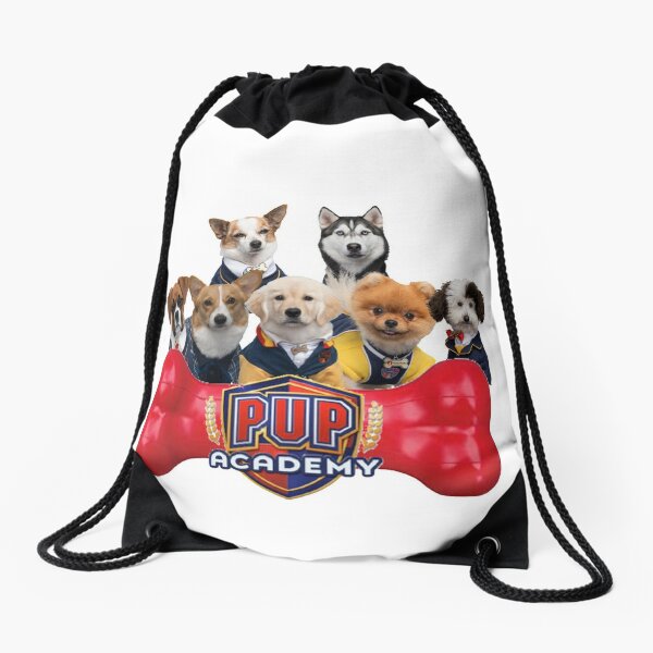 Pup Academy Show Drawstring Bag