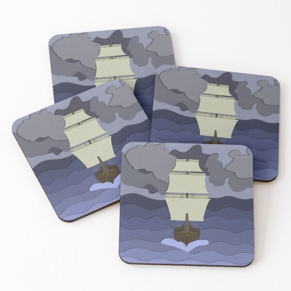 Item preview, Papercut Tallship at Sea designed and sold by SailAwaySticker.