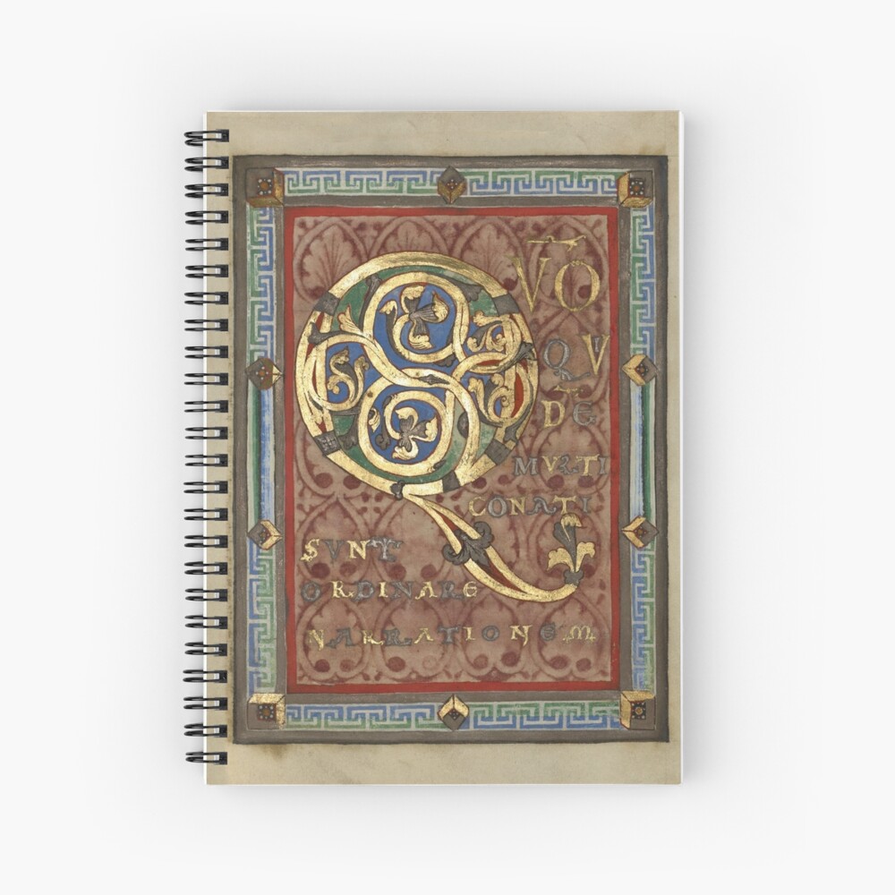 Decorated Incipit Page - Opening of Luke's Gospel (1120 - 1140 AD) Spiral Notebook