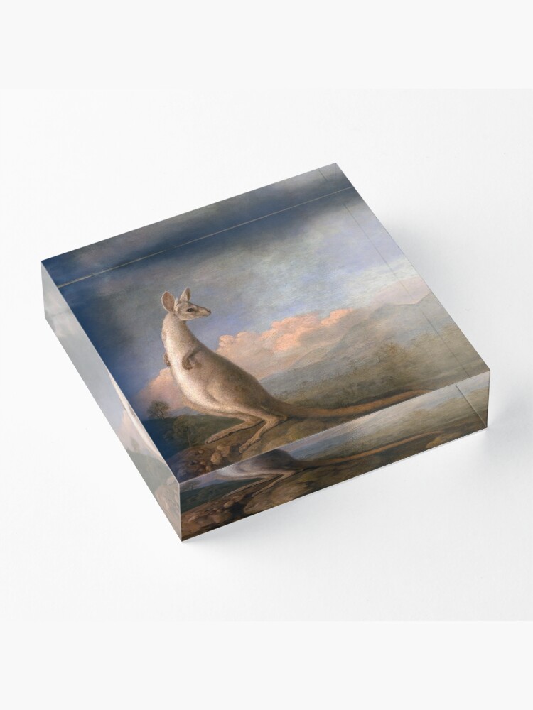 Alternate view of The Kongouro Oil Painting by Australian Artist George Stubbs Acrylic Block