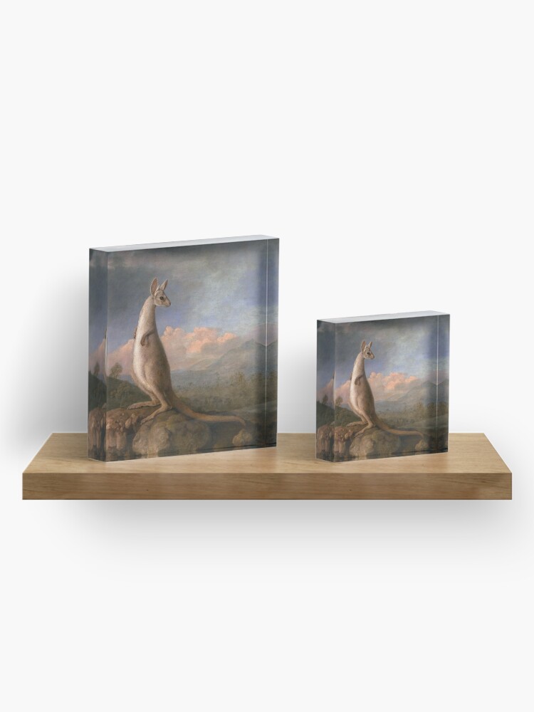 Alternate view of The Kongouro Oil Painting by Australian Artist George Stubbs Acrylic Block