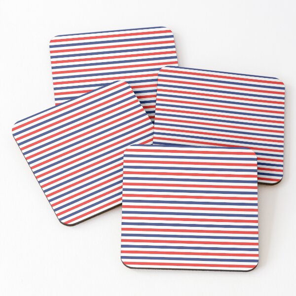 Item preview, Red and Blue Breton stripes trend 2020 2021 designed and sold by FreshPrintini.