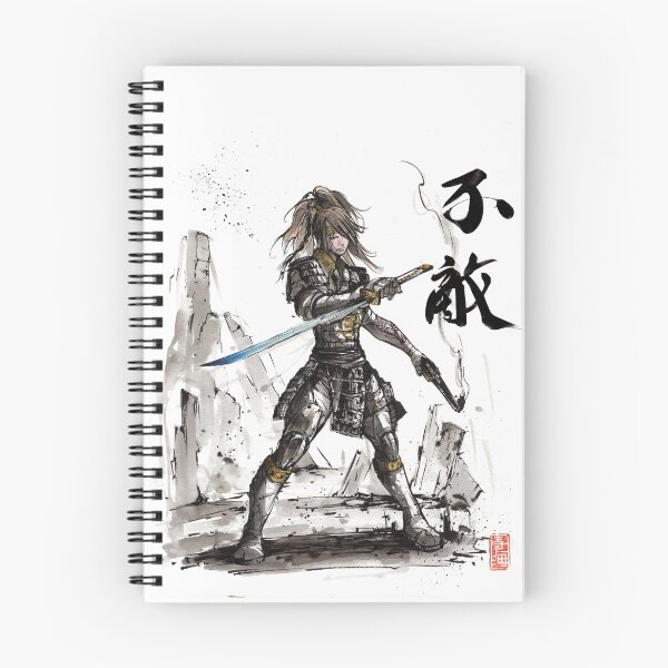 Item preview, Fallout inspiró a Samurai Warrior Girl en armadura con Sumi Ink designed and sold by Mycks.