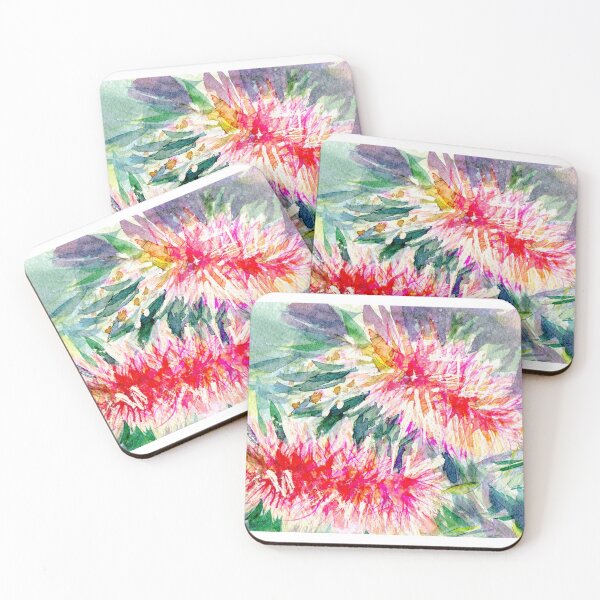Item preview, Pink Bottlebrush Rectangle designed and sold by mazdavisart.