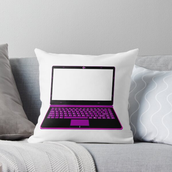 Item preview, realistic laptop vector illustration in black and purple color designed and sold by asep sarifudin.