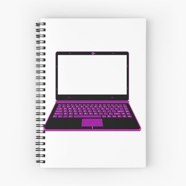 Item preview, realistic laptop vector illustration in black and purple color designed and sold by asep sarifudin.