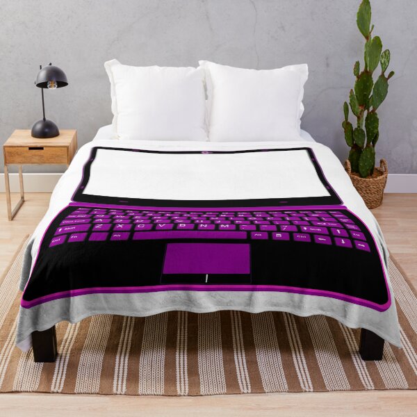 Item preview, realistic laptop vector illustration in black and purple color designed and sold by asep sarifudin.