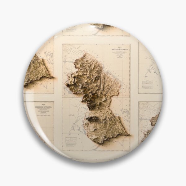 Item preview, 1913 Guyana Relief Map 3D digitally-rendered designed and sold by ThinkAboutMaps.