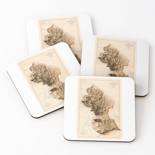 Item preview, 1913 Guyana Relief Map 3D digitally-rendered designed and sold by ThinkAboutMaps.