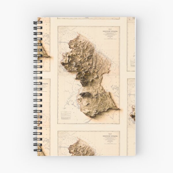 Item preview, 1913 Guyana Relief Map 3D digitally-rendered designed and sold by ThinkAboutMaps.