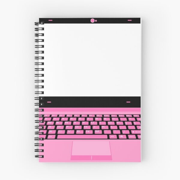 Item preview, realistic laptop vector illustration in black and pink color designed and sold by asep sarifudin.