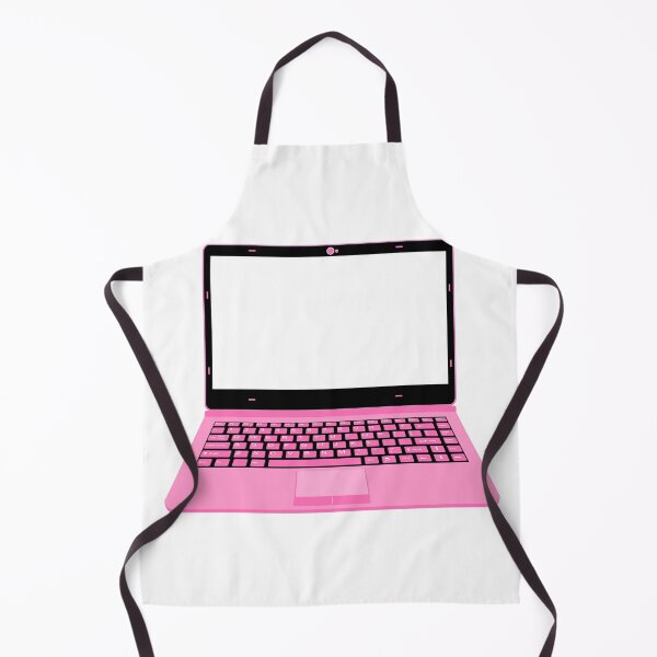 Item preview, realistic laptop vector illustration in black and pink color designed and sold by asep sarifudin.