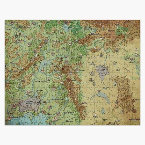 Dragon Pass and Prax Map by Darya Makarava Jigsaw Puzzle