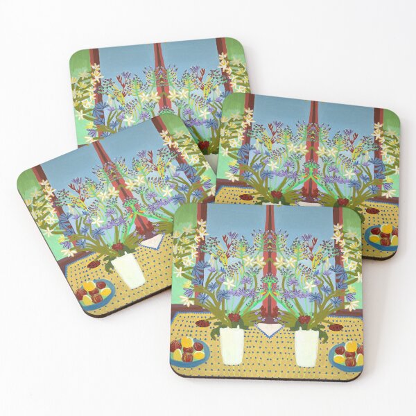 Item preview, Flowers and Fruit in Yellow and Blue designed and sold by Zion Levy Stewart.
