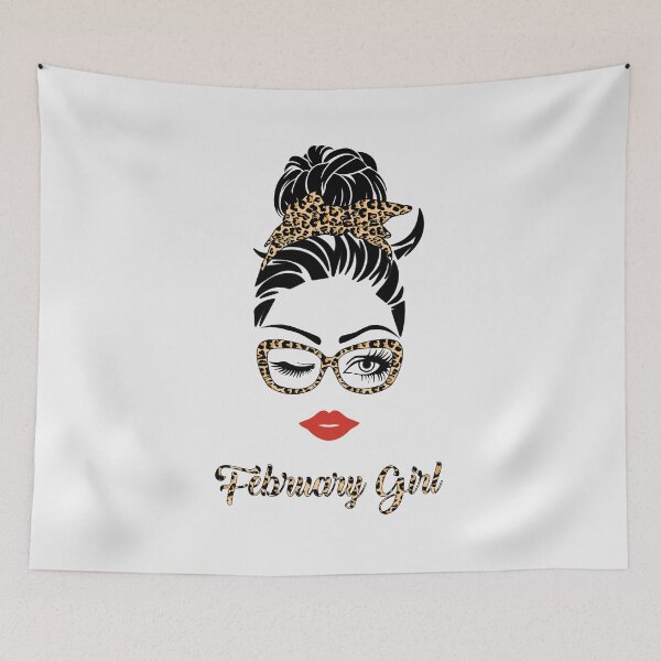 Item preview, February Girl Woman Lips Eyes Lady Leopard Birthday Gift designed and sold by CreativeGift.
