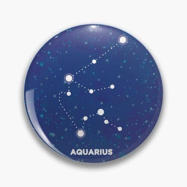 Item preview, Aquarius Constellation in Starry Dark Blue Night Sky designed and sold by LifeOnGlow.