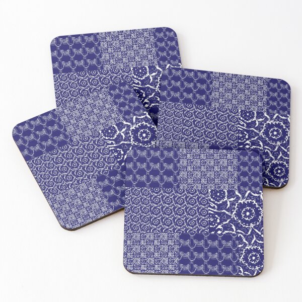 Item preview, Digital patchwork, dark blue and white designed and sold by CreationsByNea.