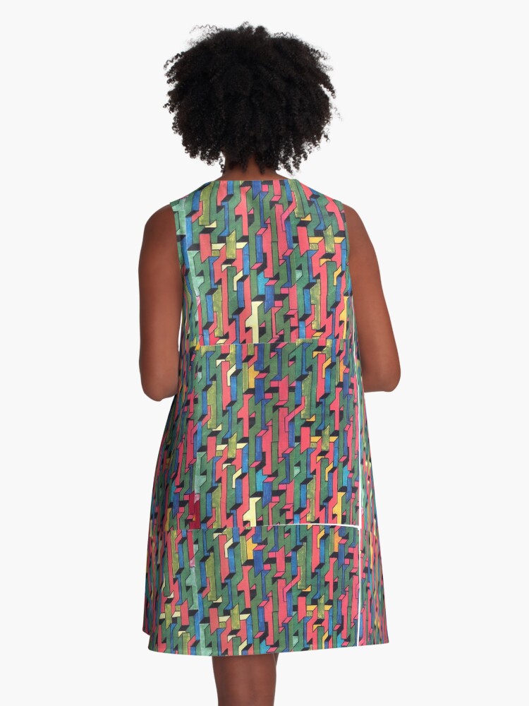 Thumbnail 3 of 4, A-Line Dress, TESSELATION #6 designed and sold by DAVIDLIBERTY.