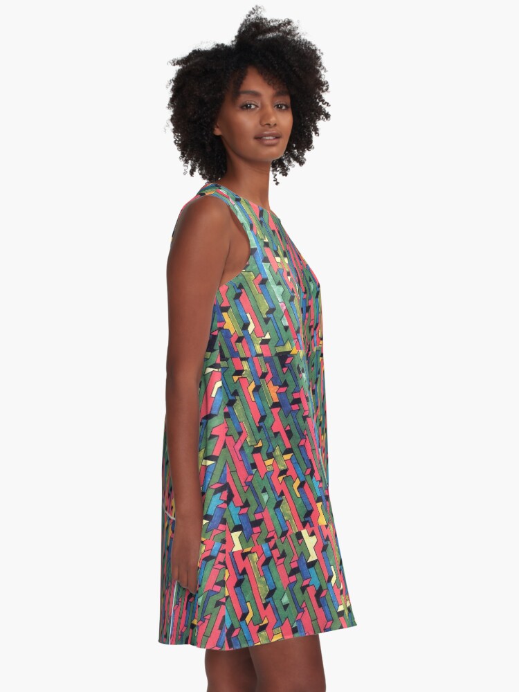 Thumbnail 2 of 4, A-Line Dress, TESSELATION #6 designed and sold by DAVIDLIBERTY.