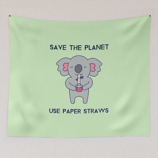 Item preview, Save the planet - paper straws designed and sold by Sugar-Magnolia.