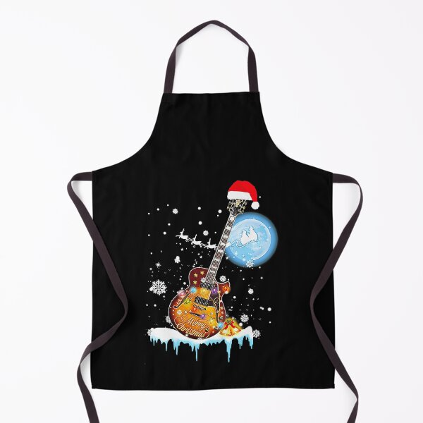 Item preview, Lets Play Guitar Christmas Guitar wears Santa hat designed and sold by TerriHowell.
