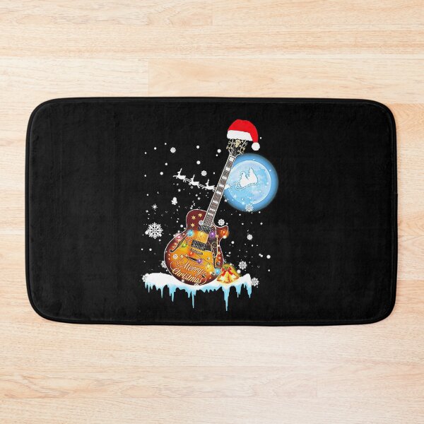 Item preview, Lets Play Guitar Christmas Guitar wears Santa hat designed and sold by TerriHowell.