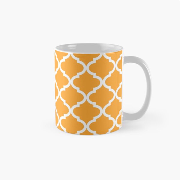 Item preview, Patrón de celosía Quatrefoil blanco naranja brillante designed and sold by dreamingmind.