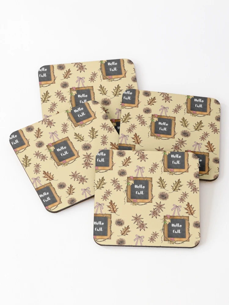 Thumbnail 1 of 5, Coasters (Set of 4), Hello Fall designed and sold by Color Me F*@k!ng Happy.