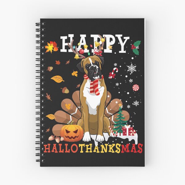 Item preview, Happy Hallothanksmas Boxer Dog Halloween Thanksgiving Christmas Gift designed and sold by UriahKoch.