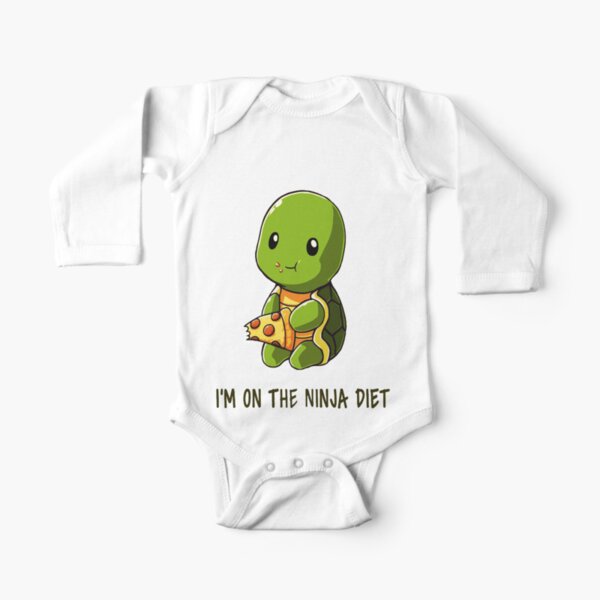 cute ninja Long Sleeve Baby One-Piece