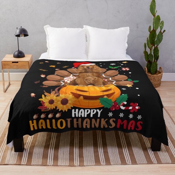 Item preview, Happy Hallothanksmas Cocker Spaniel Halloween And Merry Christmas Gift designed and sold by UriahKoch.
