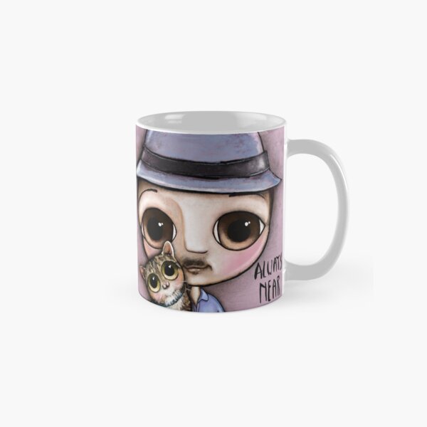 The man with big eyes and the brindle cat Classic Mug