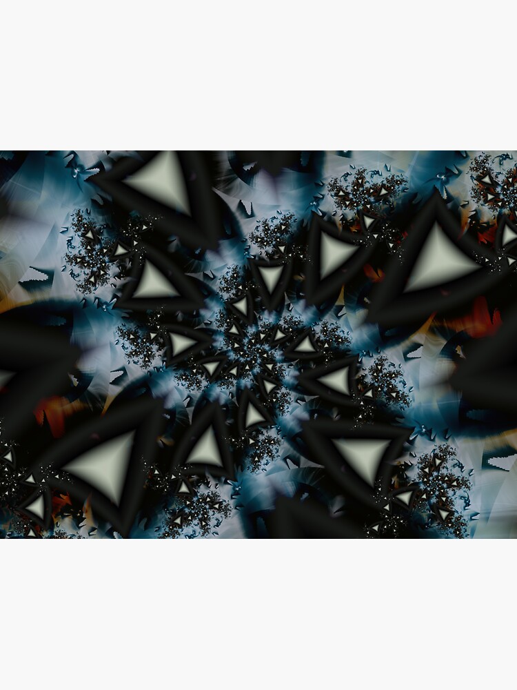 Thumbnail 3 of 3, Sticker, Blue White Triangle Spiral designed and sold by Garret Bohl.