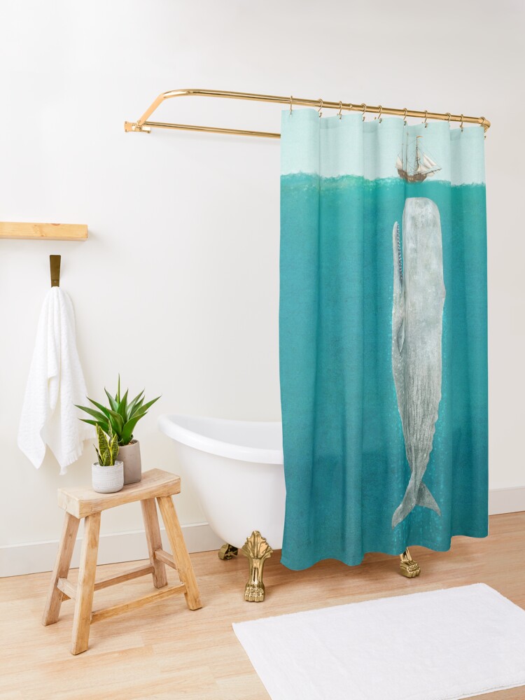 Alternate view of The Whale - Full Length Shower Curtain