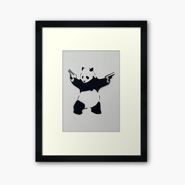 Item preview, Banksy Panda With Guns From Original Canvas designed and sold by WE-ARE-BANKSY.