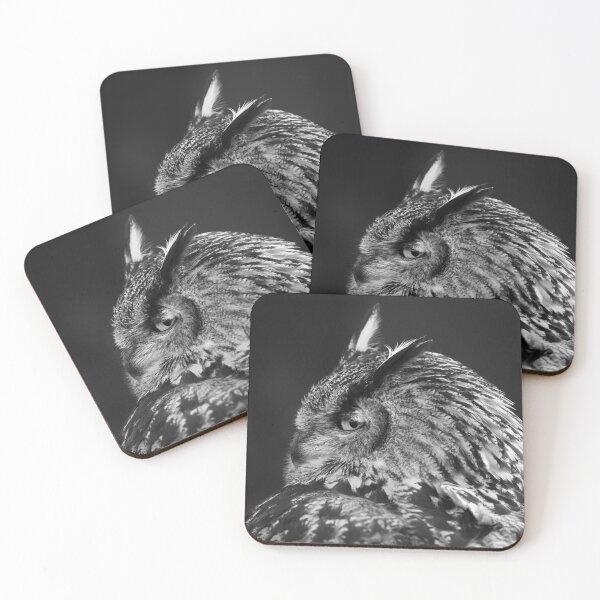 Item preview, Eurasian Eagle Owl Looking Back- Monochrome designed and sold by Ryan  Ten.