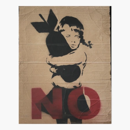 Banksy bomb hugger cardboard protest placard 2003 Art Board Print