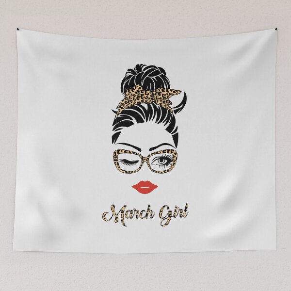 Item preview, March Girl Woman Lips Eyes Lady Leopard Birthday Gift designed and sold by CreativeGift.