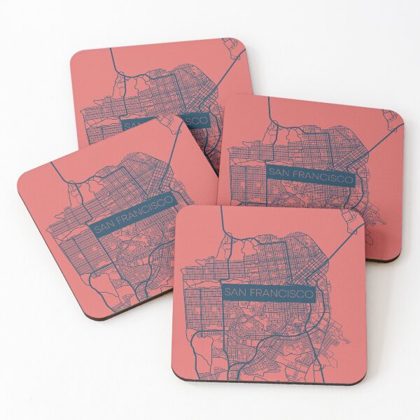 Item preview, San Francisco Street Map Blue and Pink designed and sold by HelloGentry.