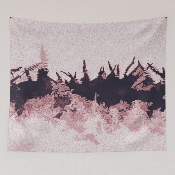Item preview, Silhouette of metallic pink flower field designed and sold by SulkaCreative.